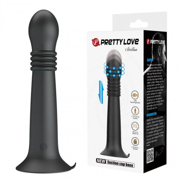 PRETTY LOVE - Stellan Thursting Rotating Bead Massager (Chargeable - Black)